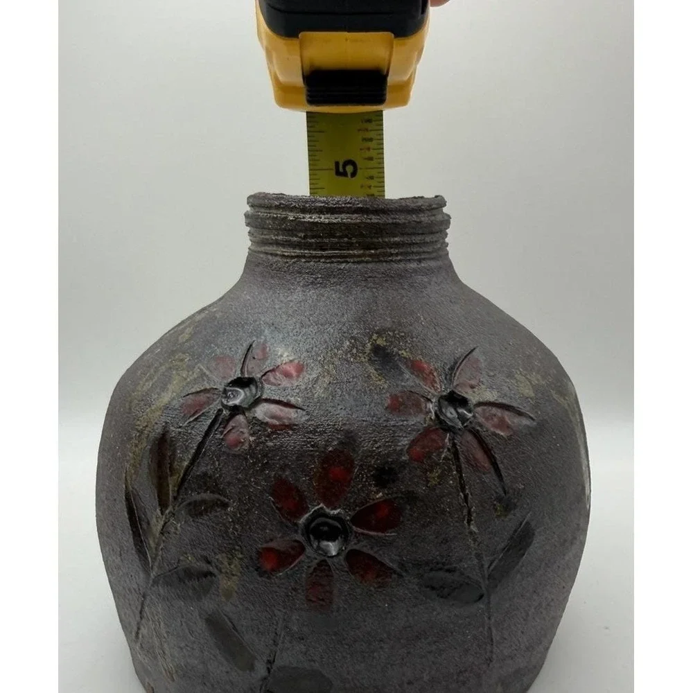 Turkey Mt Pottery Armuchee GA Studio‎ Art Pottery Lamp Base Vase Dragonfly